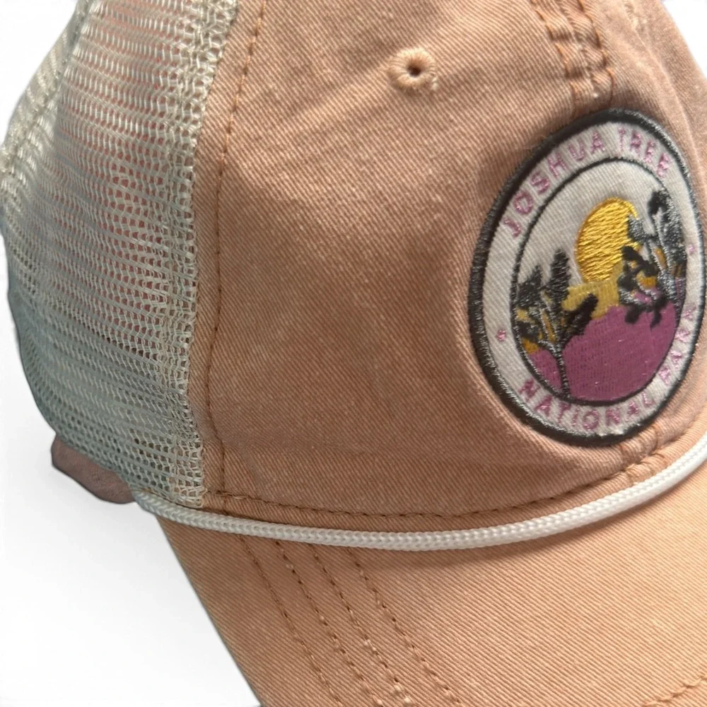 Joshua Tree National Park Trucker Hat Home Free Peach Pink Mesh Embroidered OSFM